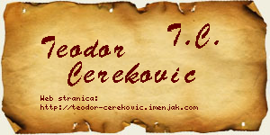 Teodor Čereković vizit kartica